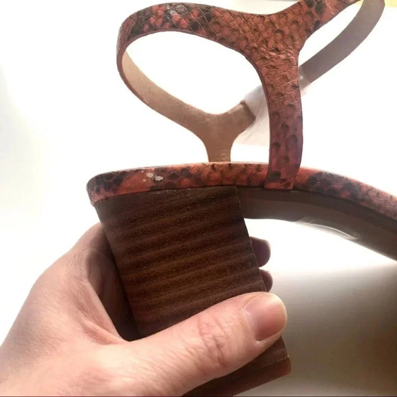 Madewell Sweet Tulip Snake Embossed Holly Leather Strappy Sandal Size 10 NIB - Picture 12 of 14